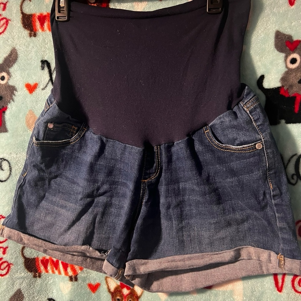 Indigo Blue XL Maternity Jean Shorts